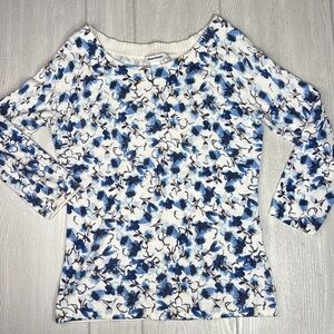 Small knit floral top, WHBM, knit sweater top